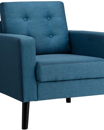 Giantex Modern Accent Chair, Mid-Century Upholstered Armchair Club Chair - Giantexus
