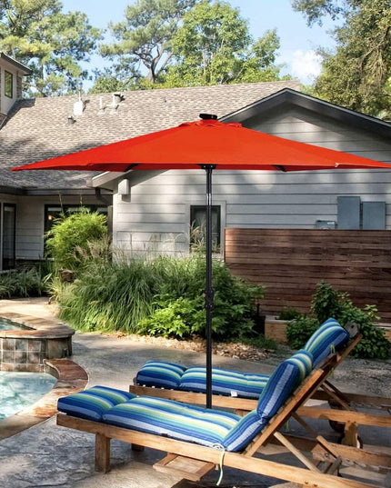 9ft Market Patio Umbrella w/Solar Lights - Giantexus