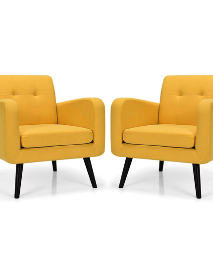 Set of 2 Modern Upholstered Accent Chairs - Giantex