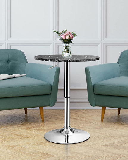 Giantex Round Pub Table Height Adjustable, 360 Degree Swivel Cocktail Pub Table, Office Bar Table