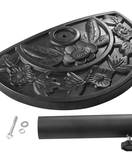 Giantex 20" Outdoor Patio Half Round Umbrella Base Stand, Black - Giantexus