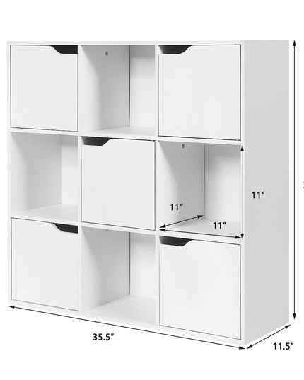 Giantex 9-Cube Storage Organizer, Storage Cabinet with 4 Open Cubes and 5 Cabinets