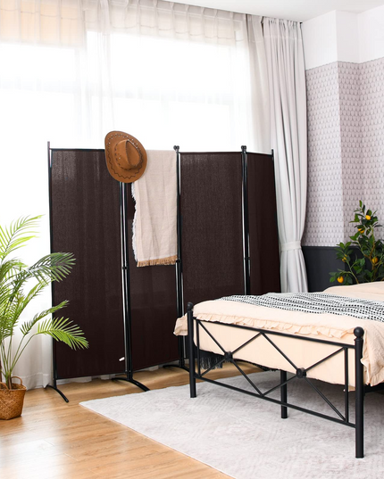 Giantex 4 Panel Room Divider, 5.6Ft Folding Screen, Home Office Freestanding Tall Partition