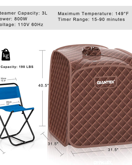 Steam Sauna Portable Therapeutic Sauna 3L Blast-Proof Remote Control