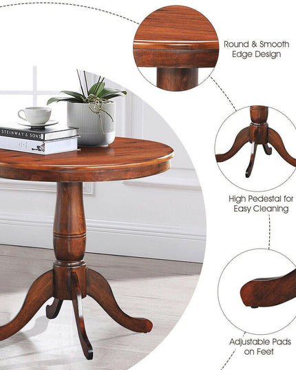Table 30" Wooden Round Pub Pedestal Side Table (30 Inch) - Giantexus