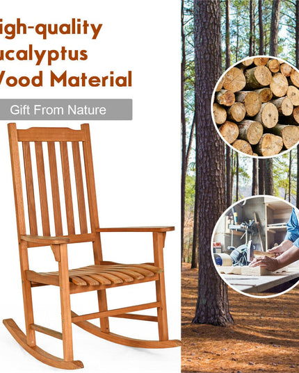 Porch Rocking Chair, Solid Wood Rocker