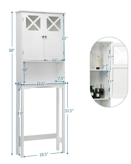 Over-The-Toilet Bathroom Space Saver with Adjustable Shelf
