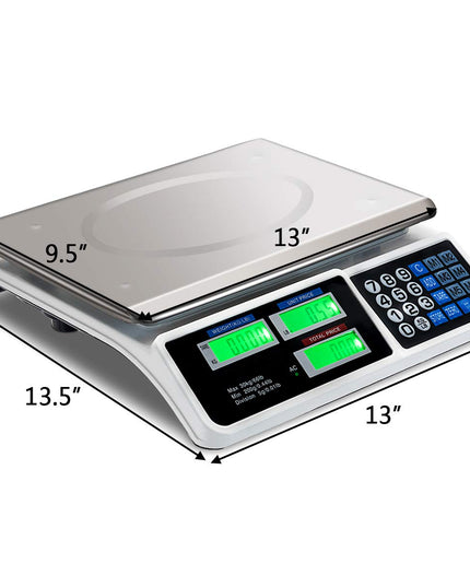 Giantex 66 lbs Digital Food Scale, Commercial LCD Digital Scale w/ Computing Price, Stainless Steel Electronic Scale - Giantexus