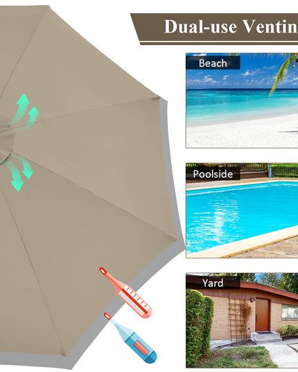 Giantex 10FT Patio Offset Umbrella, 8 Ribs Cantilever Umbrella Outdoor w/Crank, Cross Base