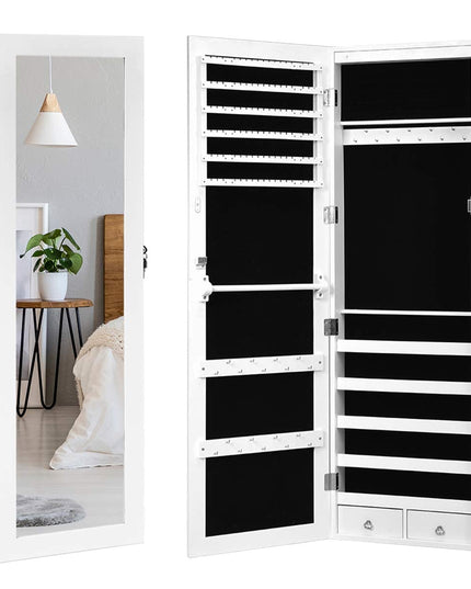 Giantex 15 LEDs Mirror Jewelry Armoire