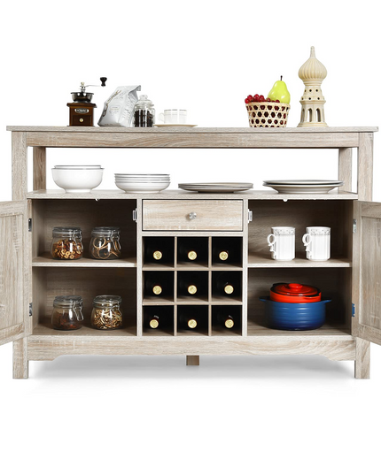 Buffet Server Sideboard, Console Table, Wood Dining Table - Giantex