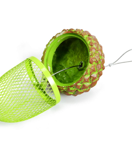 Giantex Metal Acorn Bird Feeder, Outdoor Hanging Food Dispenser with Stainless Steel Wire and Iron Grid