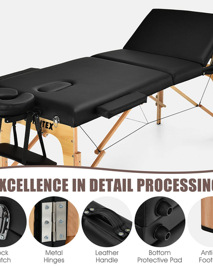 Giantex 84inch Folding Massage Table Spa Bed, 3 Folding Mode