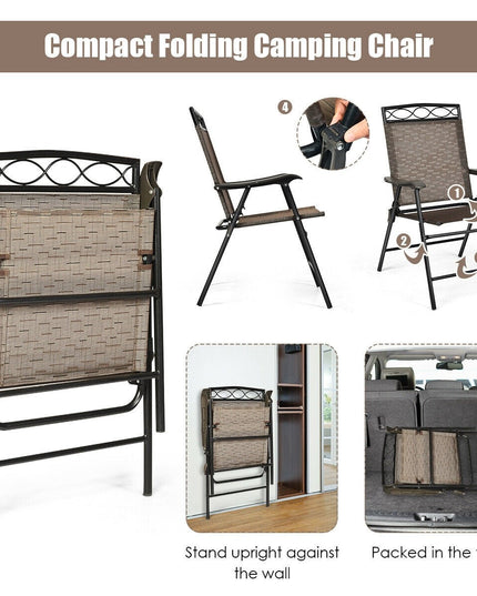 Set of 2 or 4 Patio Chairs, Outdoor Folding Lawn Chairs for Beach