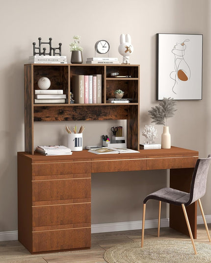 Giantex Desktop Bookshelf, Countertop Storage Hutch with 4 Shelves for Computer Desk, Dressing Tabletop Display Rack