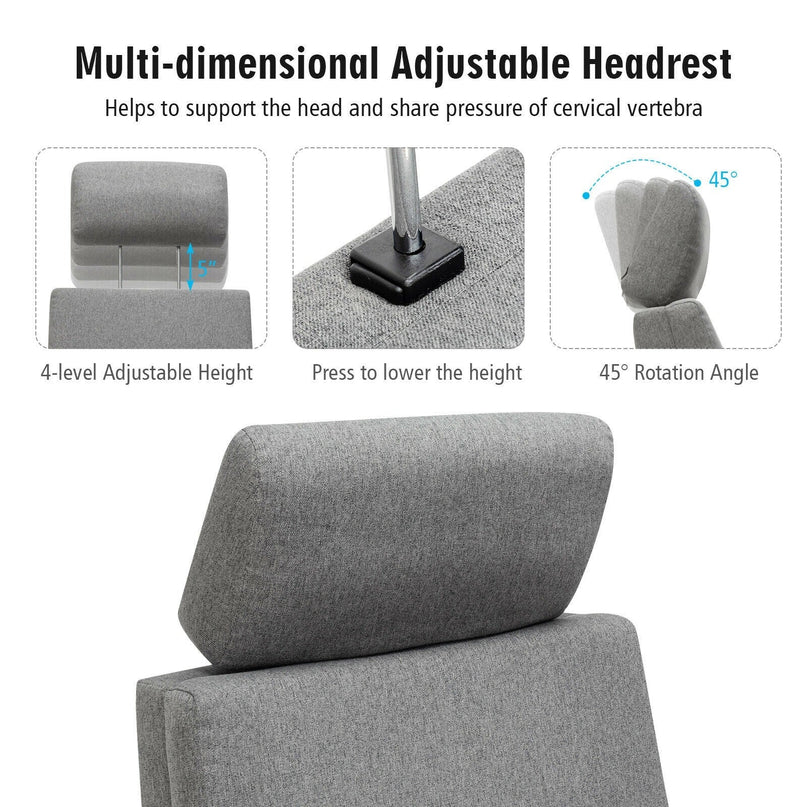 Recliner Chair with Vibration Massage, 360 Degree Swivel Reclining Sofa Chair, Adjustable Headrest & Footrest