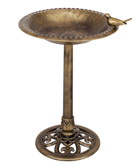 Giantex 28 Inch Height Pedestal Bird Bath Feeder Freestanding Antique Outdoor Garden Yard Patio Decor