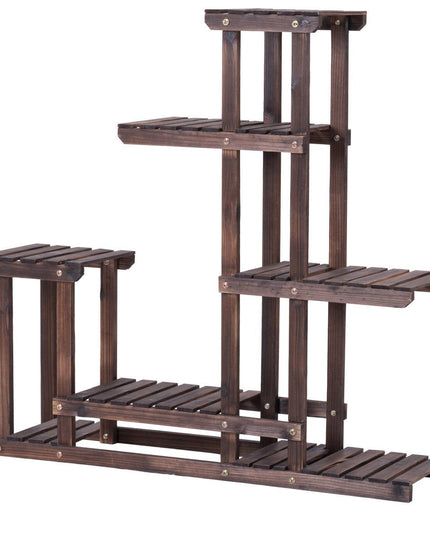 Giantex 6 Tiers Wooden Plant Stand, 10 Pots Flower Display Rack