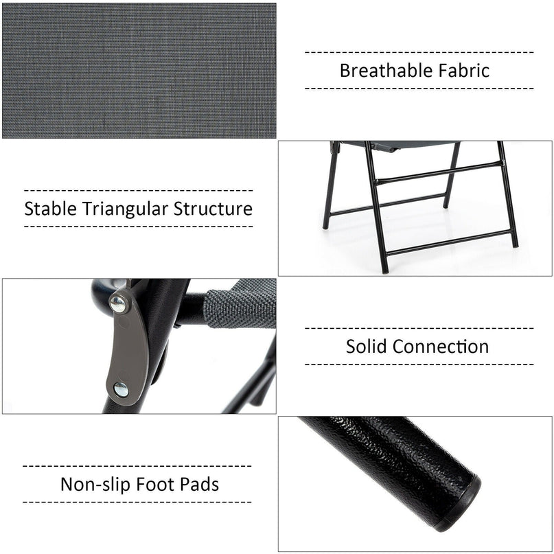 Set of 4 Folding Patio Chairs, Patio Dining Chairs