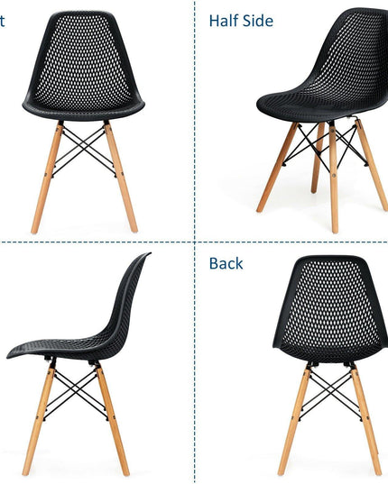 Giantex Set of 2 or 4 Modern Dining Chairs, Shell PP Lounge Side Chairs w/ Mesh Design - Giantexus