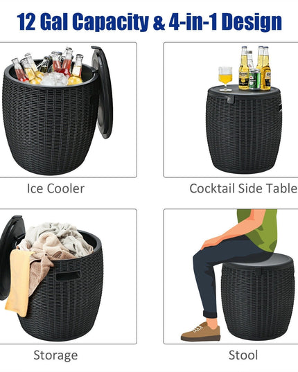 Giantex 12 Gallon Ice Cooler, Wicker Round Ice Chest