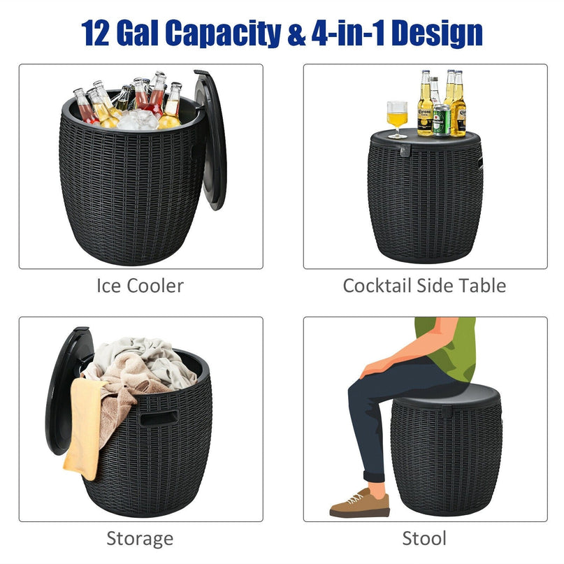 Giantex 12 Gallon Ice Cooler, Wicker Round Ice Chest