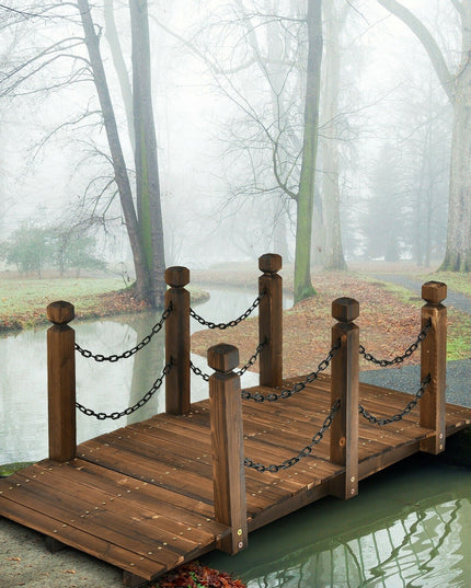Giantex 5 ft Wooden Garden Bridge