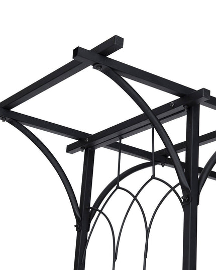 Giantex Metal Garden Arch, Wedding Arbor for Ceremony, Pergola Arbor Garden Trellis for Various Climbing Plant