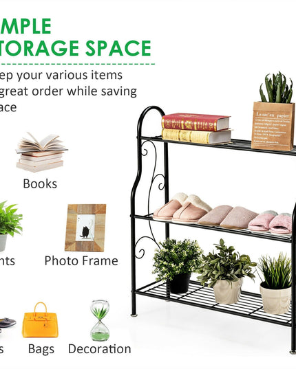 Wood Plant Stand, Multi Tier Flower Pot Holder Display Shelf