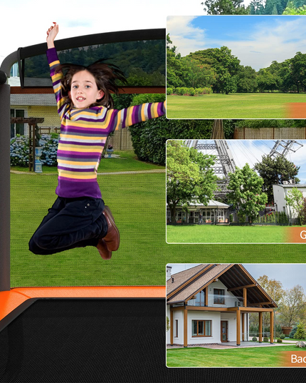Giantex 6 Ft Kids Trampoline with Swing, Baby Toddler Rectangle Trampoline, Max Load 220lbs (Blue/Orange) - Giantexus