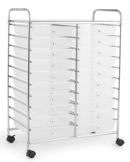 Giantex Storage Drawer Carts, 20-Drawer Organizer, Utility Cart on Wheels