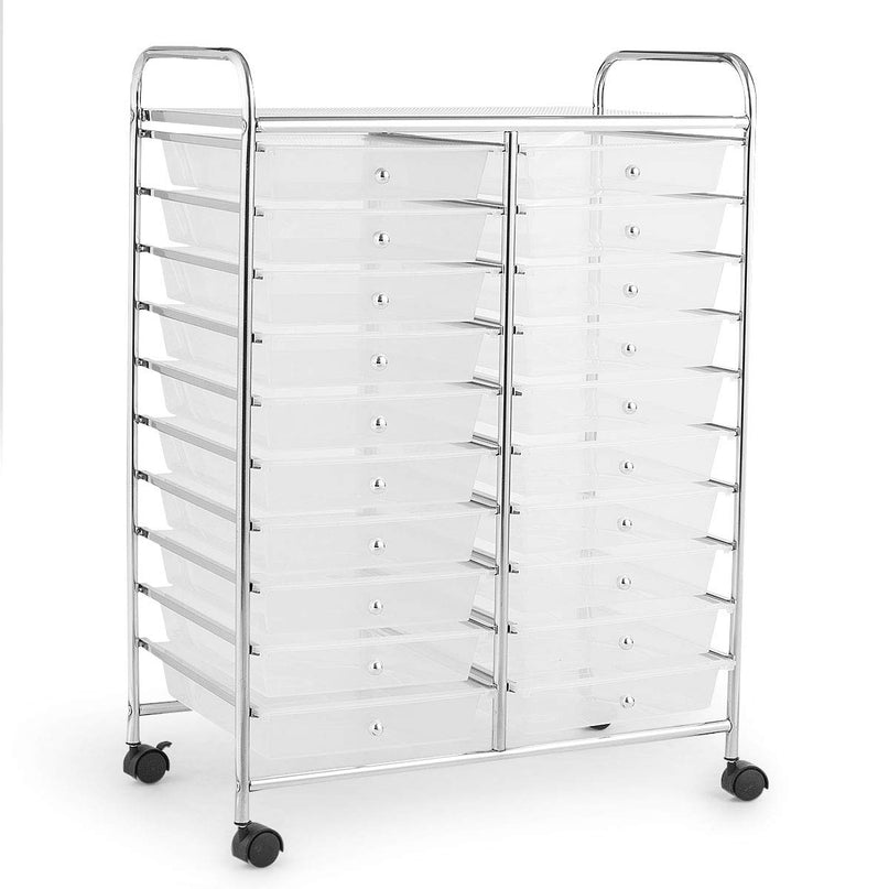 Giantex Storage Drawer Carts, 20-Drawer Organizer, Utility Cart on Wheels