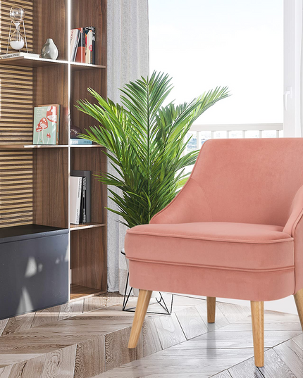 Giantex Mid Century Single Sofa Chair w/Rubber Wood Legs