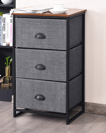 Giantex Dresser Storage Tower Nightstand W/Fabric Drawers