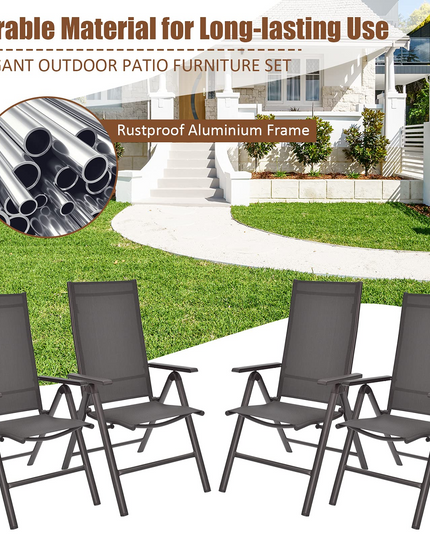 Giantex Patio Dining Chairs for Camping Pool Beach Yard No Assembly