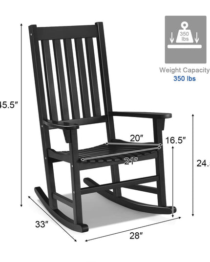 Giantex Rocking Chair Acacia Wood Frame Outdoor& Indoor