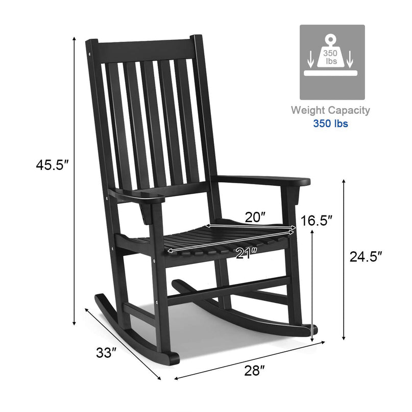 Giantex Rocking Chair Acacia Wood Frame Outdoor& Indoor