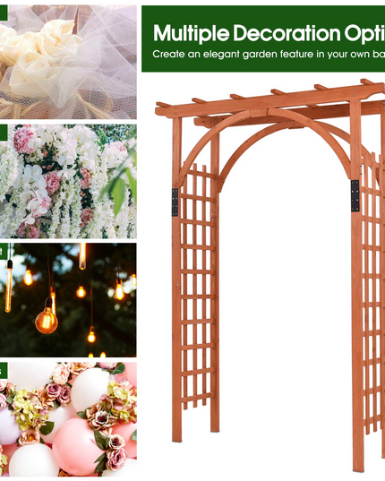 Giantex 85in Wood Arbor Wedding Arch Garden Trellis Pergola Arbor