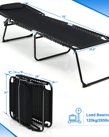 Giantex Outdoor Chaise Lounge Adjustable Sunbathing Seat