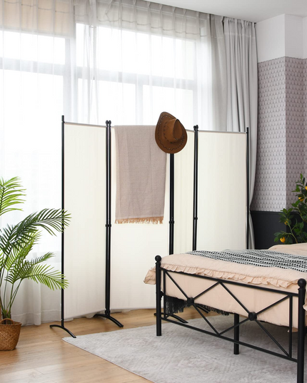 Giantex 4 Panel Room Divider, 5.6Ft Folding Screen, Home Office Freestanding Tall Partition