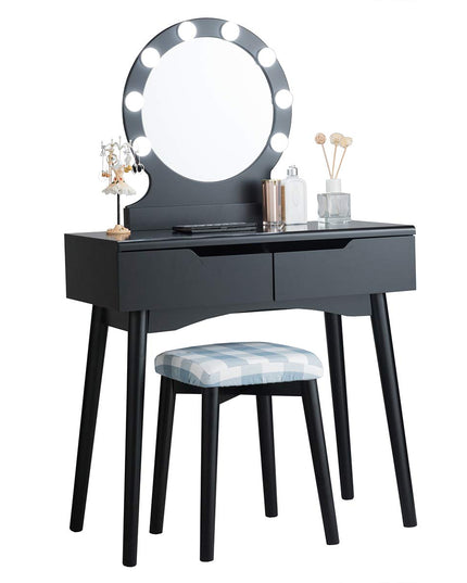 Vanity Table Set with 8 Light Bulbs and Touch Switch
