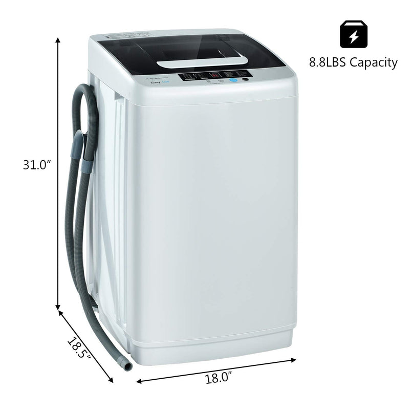 8.8lbs Washer and Dryer Combo, 1.04 cu.ft 10 Programs Built-in Drain Pump, Energy Saving Top Load Washer for Apartment Dorm - Giantexus