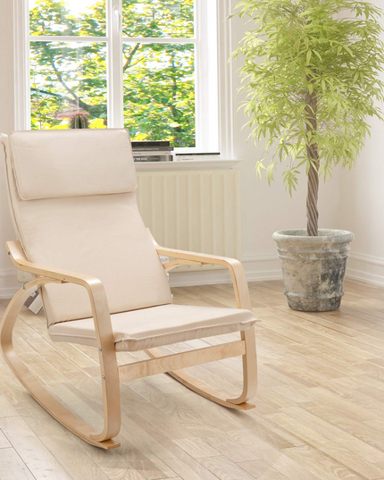 Giantex Stable Wooden Frame Relaxing Modern Leisure Armchair Suitable for Living Room, Bedroom, Balcony, Nursery Room