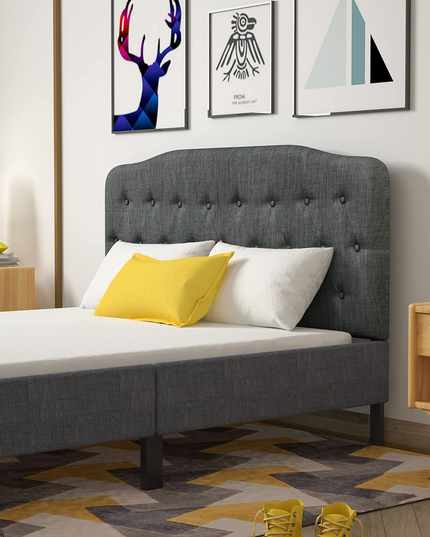 Giantex Upholstered Headboard, Button Tufted Headboard, Queen Size