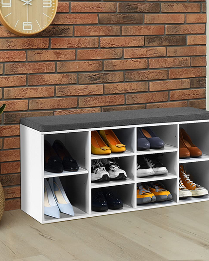 Giantex Shoe Storage Bench with Cushion, Entryway Shoe Rack Bench