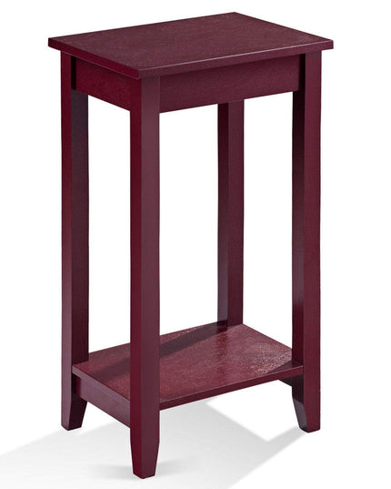 Giantex Narrow Telephone Table with Shelf and Legs for Small Spaces, Espresso