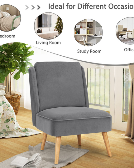 Giantex Comfy Single Sofa Chair w/Rubber Wood Legs
