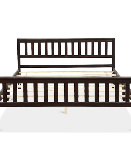 Giantex Wood Slats Great Support with Six Legs, No Box Spring Needed, Antique Espresso (Queen)