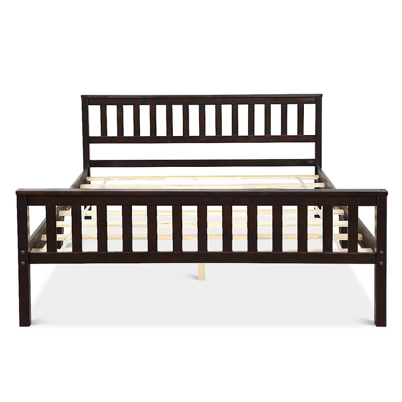 Giantex Wood Slats Great Support with Six Legs, No Box Spring Needed, Antique Espresso (Queen)