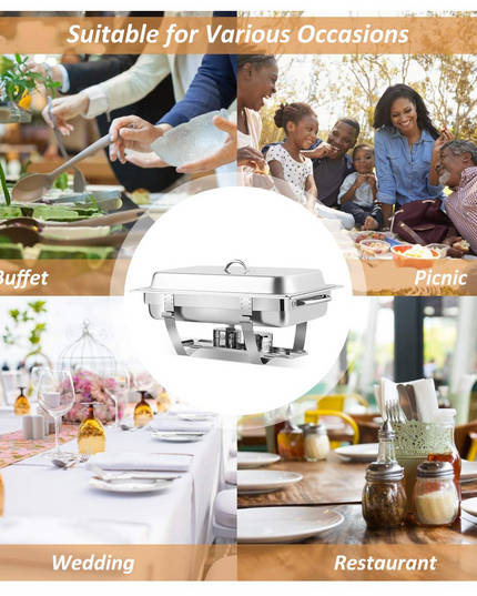 Giantex 2 Packs Chafing Dish 9 Quart Chafer Dishes Buffet Set
